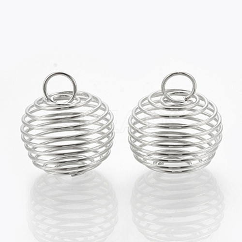 Hollow Wire Spiral Cage Lantern Pendant, 19.5mm Diameter